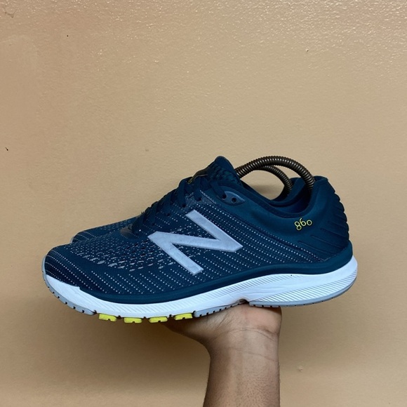 New Balance 860 V10 Running Sneakers Blue Green Volt - Picture 3 of 16